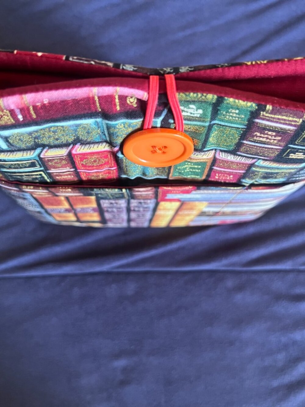 NWOT Book Sleeve & e-Reader Pouch, Button Closure, Front Pocket, Bookmark - Picture 4 of 14